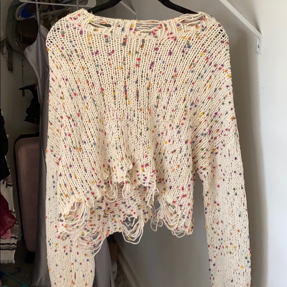 Crop confetti sweater